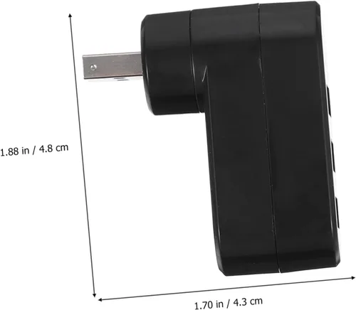 Vista 6 de 3 puertos USB Hub Cable largo USB 2.0 Splitter para portátil Plástico multifuncional