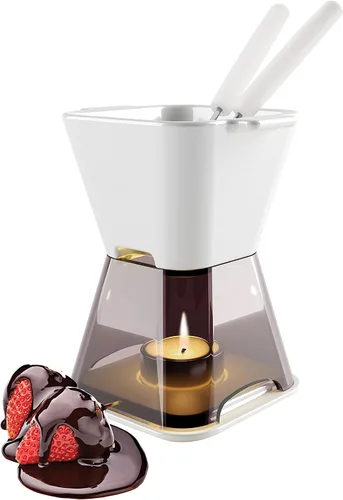 Vista 3 de Swissmar Deco - Juego de fondue de chocolate de 6 piezas, color rojo