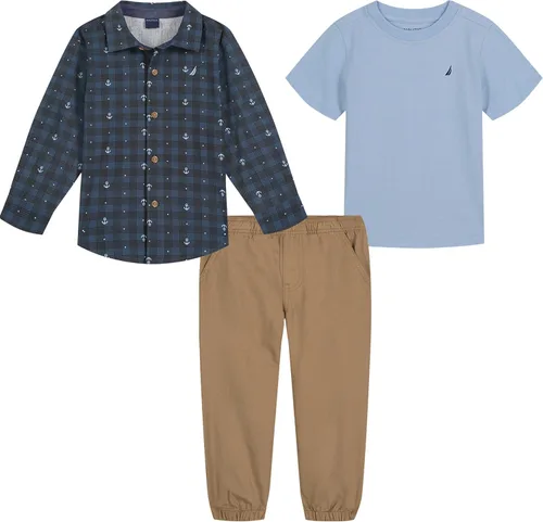 Vista 3 de Nautica Conjunto de camisa tejida de 3 piezas para niños