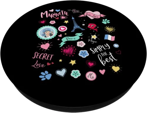 Vista 2 de Miraculous PopSockets de Mariquita Encantadora París Marinette Secret Love PopSockets intercambiables PopGrip