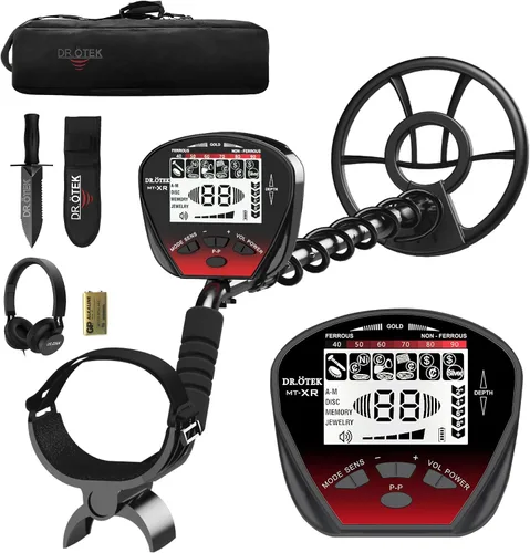 Vista 4 de DR.ÖTEK Detector de metales ligero para adultos, multifunción con pinpointer, gran bobina impermeable para mayor profundidad con LCD retroiluminado