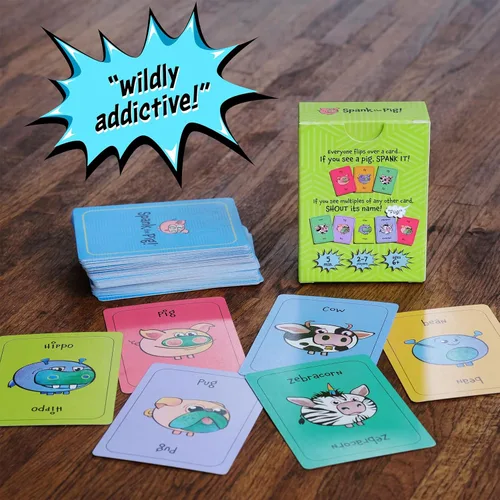 Vista 6 de Spank The Pig! - Divertido y divertido juego de cartas familiar para niños, adolescentes y adultos, divertidos juegos de ritmo rápido para 2 a 7