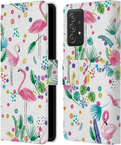 Vista 68 de Head Case Designs Officially Licensed Ninola Brushstrokes Black Summer Patterns Leather Wallet Case Compatible with Samsung Galaxy A07 4G