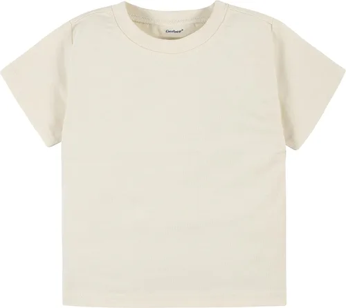 Vista 2 de Gerber Camiseta unisex de manga corta para bebé, 5 unidades, color liso, 5.64ozm, Neutro