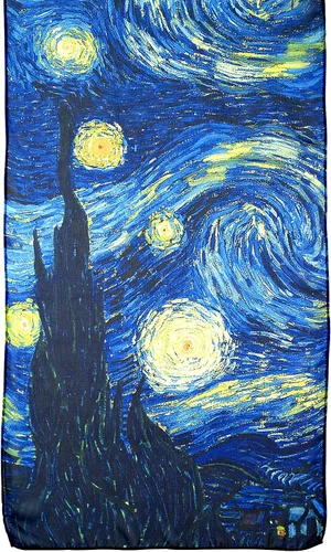 Vista 2 de Bufanda de noche estrellada Van Gogh, Multicolor