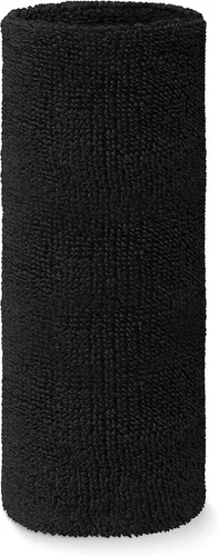 Vista 2 de Couver Codo de tela de rizo de algodón grueso de 9 pulgadas de alta calidad, 1 unidad Negro