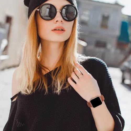Vista 7 de Paquete de 3 correas de silicona grabadas florales compatibles con Apple Watch Band de 1.496 pulgadas, 1.575 pulgadas, 1.614 pulgadas, 1.654