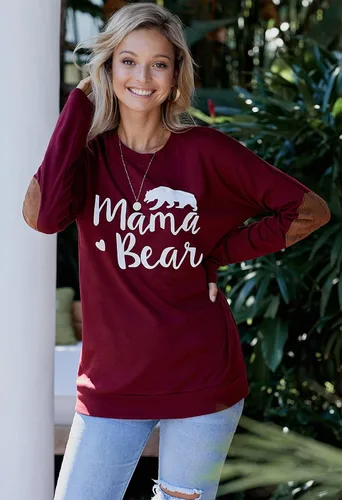 Vista 4 de Pink Queen - Blusa suelta de mujer con cuello redondo, camiseta de manga murciélago con parches