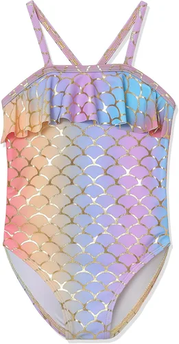Vista 3 de Phineein Girls One-Piece Swimwear Tropical Fruit Heart Print Ruffle Bathing Suit