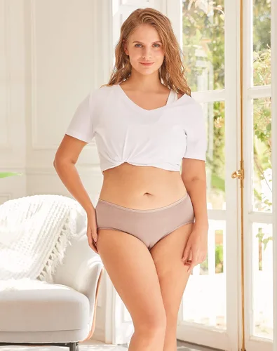 Vista 3 de INNERSY Ropa interior transpirable de algodón para mujer, ropa interior hipster, cómoda, paquete de 5