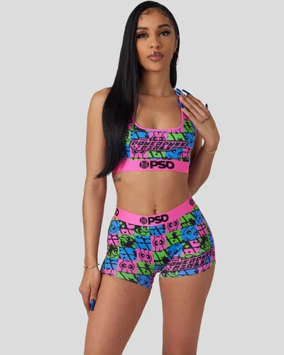 Vista 8 de PSD Brasier deportivo para mujer, con espalda cruzada, con tela de microfibra transpirable
