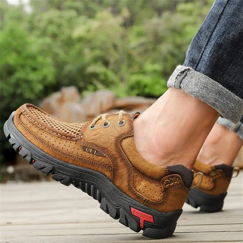 Vista 6 de CHICLOVEY Zapatos de mochilero de agarre de alta tracción para hombre, zapatillas transpirables de verano para senderismo