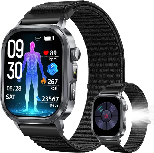 Vista 11 de AMOLED - Relojes inteligentes para hombres y mujeres, rastreador de actividad física con monitor de frecuencia cardíaca, estrés y sueño 24/7