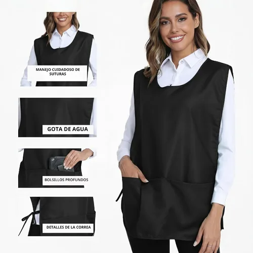 Vista 3 de Xeoxarel Delantal de zapatero unisex con chaleco de 3 bolsillos