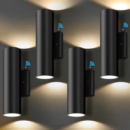 Vista 10 de GoBright Luces de pared al aire libre, cilindro integrado 12W LED arriba
