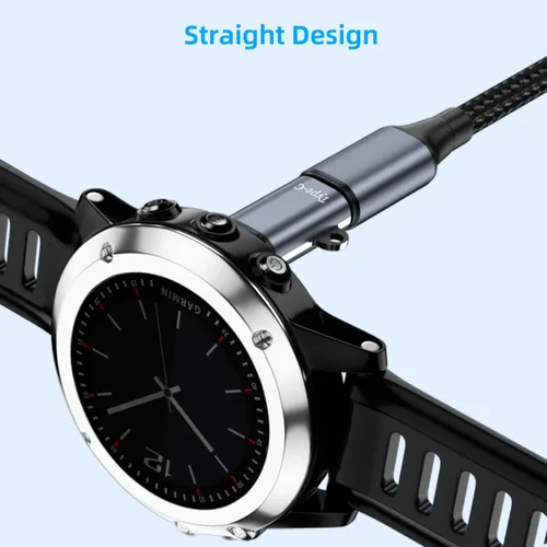 Vista 4 de AreMe Adaptador de carga para reloj Garmin y cable corto magnético USB C