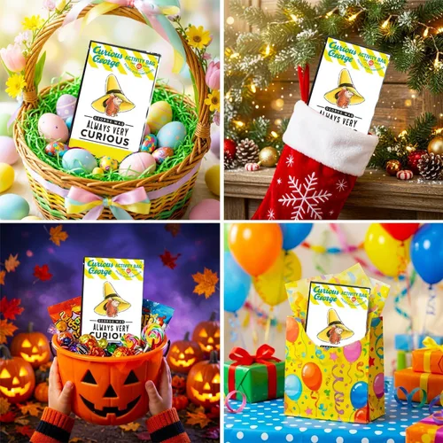 Vista 4 de Monkey Party Favors for Kids Bundle - 8 Pc Mini Activity Packs