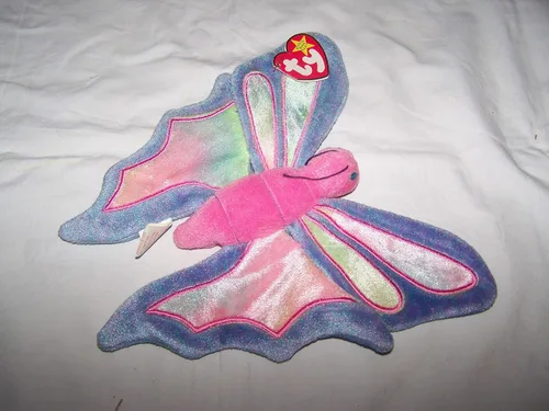 Vista 3 de TY Beanie Babies Flitter the Butterfly - Bígaro y Rosa
