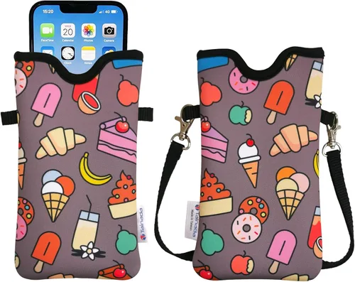 Vista 65 de Tainada Funda Estuche Bolsa de Neopreno para Teléfono para Hombres y Mujeres con Correa Cruzada/Cordón para el Cuello para iPhone 17/16/15 Pro Max