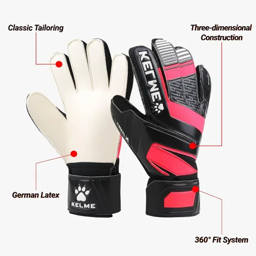 Vista 2 de KELME Guantes de portero para niños y adultos, palmas de látex resistentes a la abrasión con tecnología de agarre mejorada, guantes de portero