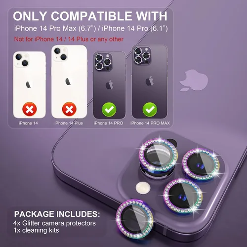 Vista 407 de Choiche Compatible para iPhone 16 Pro/iPhone 16 Pro Max Protector de Lente de Cámara, Vidrio Templado 9H Protector de Pantalla de Cubierta de Cámara