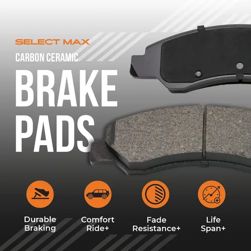 Vista 2 de Max Advanced Brakes SelectMAX Pastillas de freno traseras Compatible con Chrysler Sebring 2000-2005 Bajo contenido de polvo y silenciosas