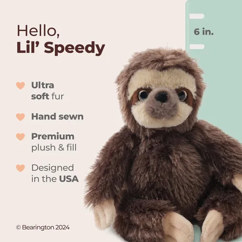 Vista 2 de Bearington Perezoso de Peluche Animal de Peluche Perezoso Juguete de Peluche Peluches de la Selva para Adolescentes, Niños, Chicos y Chicas
