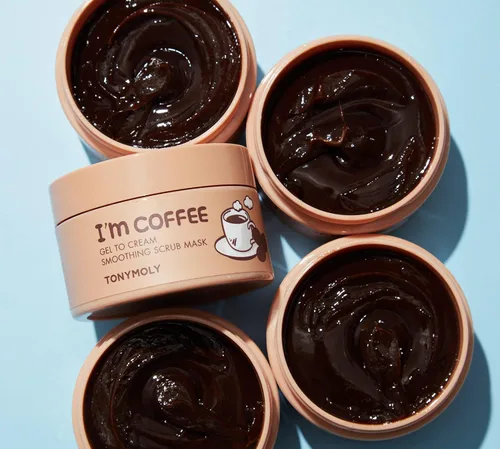 Vista 4 de TONYMOLY I'm Coffee - Mascarilla exfoliante suavizante de gel a crema - Mascarilla exfoliante suave con granos de café - Hidrata, suaviza y suaviza