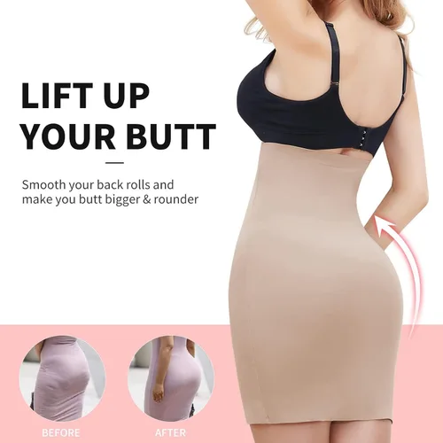 Vista 3 de JOYSHAPER Faja moldeadora para debajo de los vestidos, medio deslizamiento, control de abdomen, adelgazante, sedosa, moldeador corporal