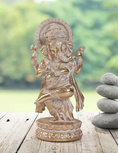Vista 4 de Suoedd Estatuas de Lord Ganesha Elefante hindú Estatua de Dios Estatua de Dios de Ganesh Indio Ganesh Buda, Escultura de resina hecha a mano