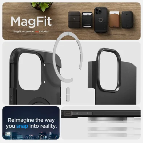 Vista 7 de Spigen Tough Armor MagFit - Funda diseñada para iPhone 14 Pro Max (2022) [Kickstand] [protección de grado militar] compatible con MagFit, compatible