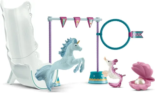 Vista 2 de Schleich bayala, regalos de unicornio para niñas y niños, juego de 18 piezas de torneo submarino mágico con juguetes de animales de sirena, a partir