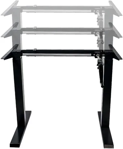 Vista 5 de Marco de escritorio con manivela ajustable, mesa no incluida, altura máxima de 48.56 pulgadas, color negro