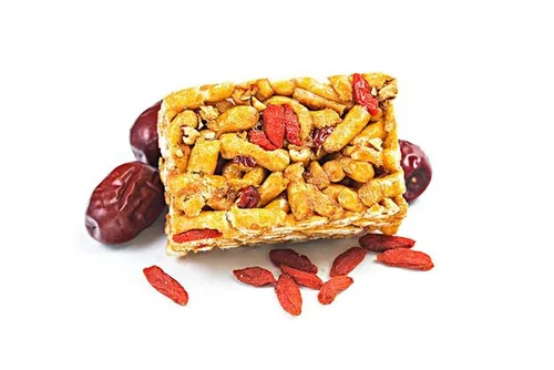Vista 2 de Pastel de sésamo con sabor a azúcar negro sabor a nuez Shachima Snack saludable de nueces 15.17 oz (Wolfberry chino y azufaifa)