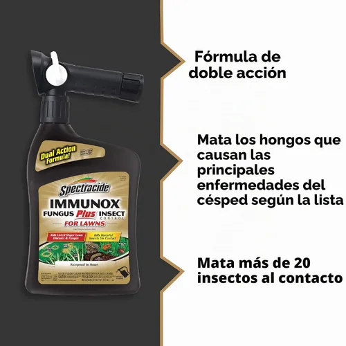 Vista 2 de Spectracide Immunox Fungus Plus para control de insectos de césped. Listo para rociar. 32 onzas., paquete de 1, 32 onza