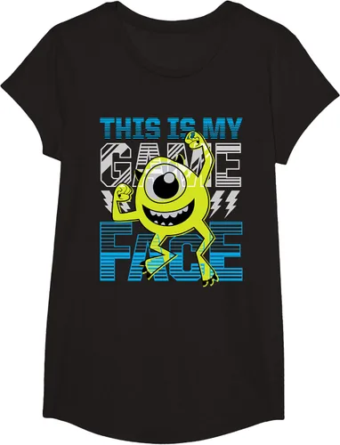 Vista 5 de Disney Pixar Monsters Inc. Mike Wazowski Game Face Camiseta Negro