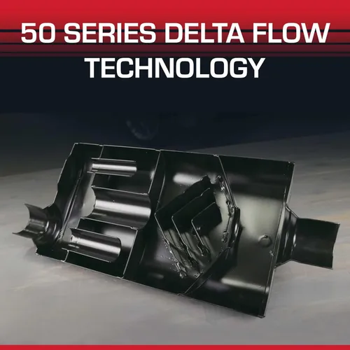 Vista 9 de Flowmaster 943050 50 silenciador Delta Flow con entrada 3.00 y salida 3.00, sonido moderado.
