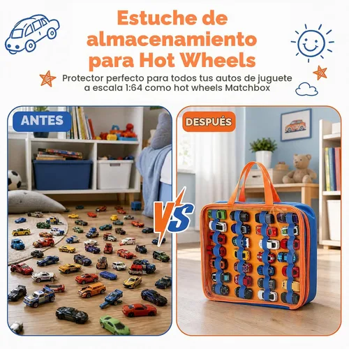 Vista 8 de 84 Slots Toy Car Storage Carrying Case for Hot Wheels & Matchbox Cars