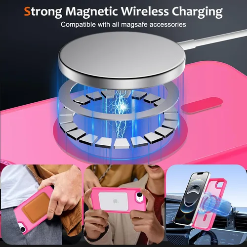 Vista 1083 de Anuck - Funda magnética para iPhone 11 compatible con MagSafe, carcasa trasera mate translúcida dura, borde de TPU, delgada, resistente a impactos