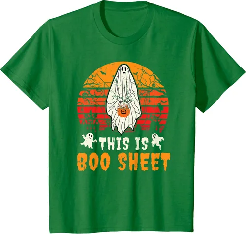 Vista 3 de Funny This Is Boo Sheet Spooky Ghost Halloween - Camiseta de disfraz de juego de palabras, Negro, S