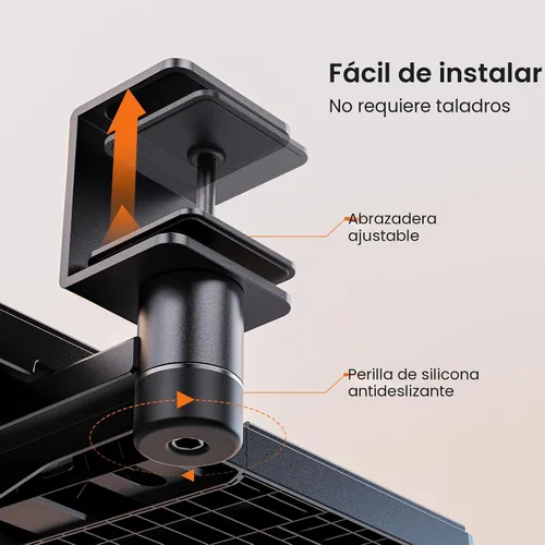 Vista 6 de Klearlook Bandeja para teclado debajo del escritorio con rotación de 360°, cajón ergonómico para teclado y ratón de computadora de 25" de ancho ×