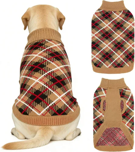 Vista 9 de BEAUTYZOO Suéter para Perro Pequeño Hembra Macho, Suéter Pullover de Cuello Alto de Forro Polar para Perro, Suéter de Punto Suave Cálido y Lindo