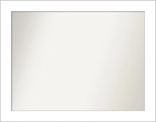 Vista 122 de Amanti Art Espejo de baño blanco para sobre el fregadero, 24 x 26 pulgadas, espejo rectangular blanco y blanco, marco de madera contemporáneo