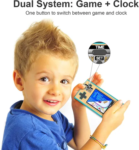 Vista 6 de Consola de juegos portátil para niños con 200 videojuegos para niños, juegos de 16 bits, juguetes de viaje, juego de bolsillo de pantalla de 3