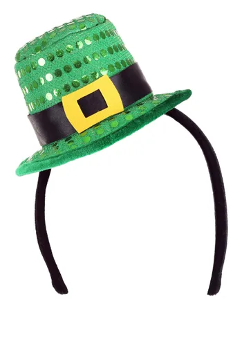 Vista 4 de Diadema con Sombrero Mini Duende de Lentejuelas Multicolor