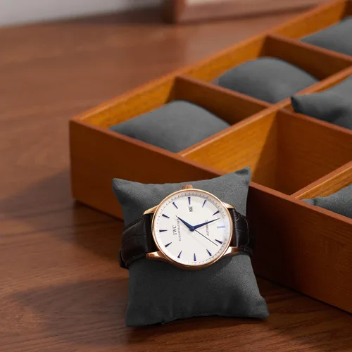 Vista 4 de Woodten Bandeja de almacenamiento de reloj de madera maciza para cajón, reloj, almohada, bandeja de exhibición (gris)