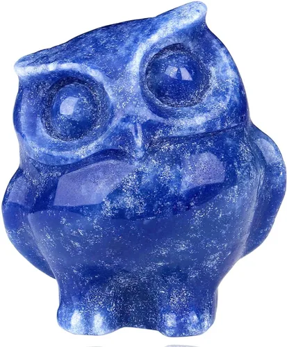 Vista 13 de QINJIEJIE Estatuas de Búho de Amatista de 2 Pulgadas, Figuras de Búhos Decorativas, Cristales de Piedra Tallados, Estatuas de Búhos de Gemas