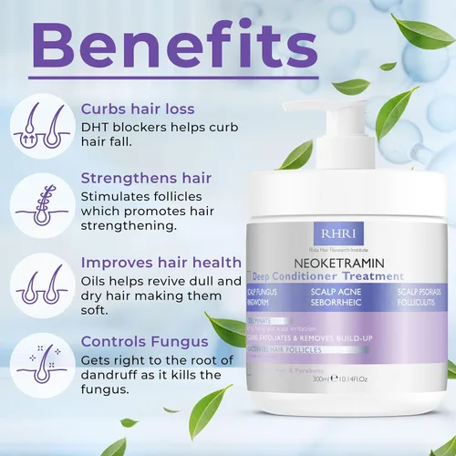 Vista 4 de Acondicionador profundo antifúngico para hombres y mujeres Tratamiento del cuero cabelludo para psoriasis, caspa, dermatitis seborreica