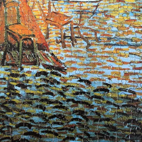 Vista 7 de Moruska Rompecabezas de 1000 piezas para adultos de Vincent Van Gogh con terraza de café en la noche Colección del museo Jigsaw Puzzle, obra