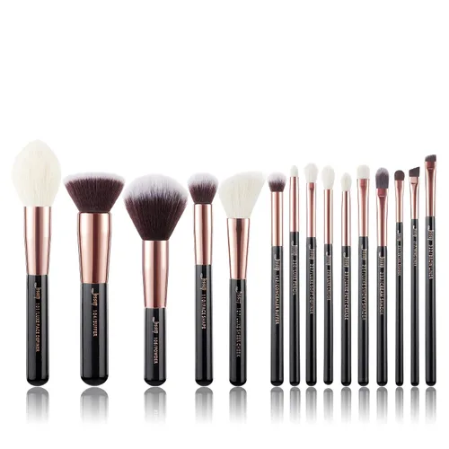 Vista 10 de Jessup Marca 15pcs Perla Blanco/Rosa Oro Pinceles Maquillaje Maquillaje Kit Belleza Profesional Sombra de Ojos Poder Lápiz Labial Mezcla Cheeck